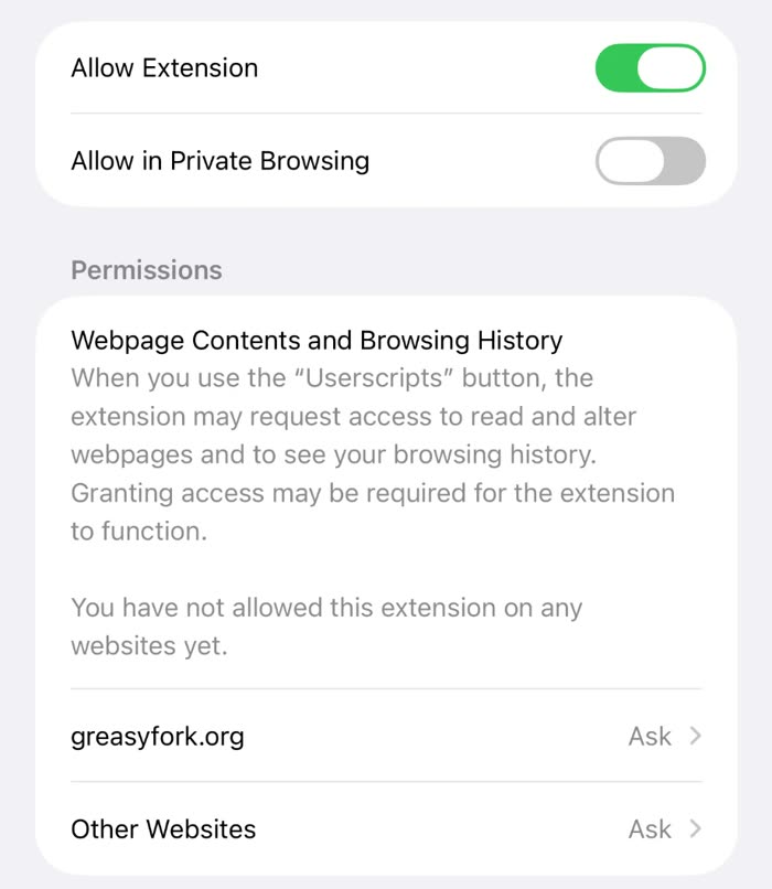 Turn on the extension