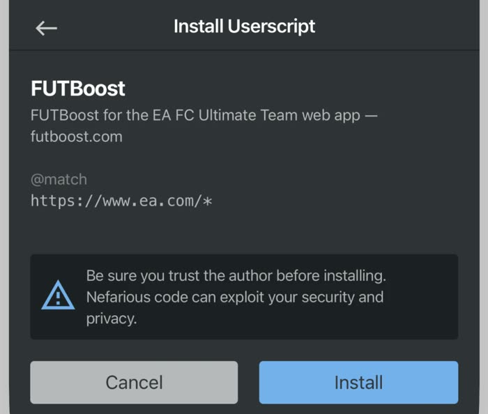 زر Install